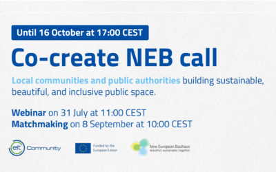 Co-create NEB call for proposals to build sustainable and inclusive public spaces is now open!