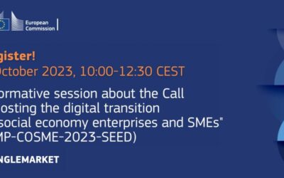 Online Info Session call Proximity and social economy industrial ecosystem: boosting the digital transition of social economy enterprises and SMEs (SMP-COSME-2023-SEED)