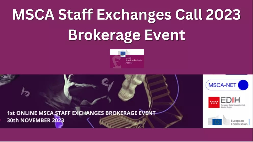 Brokerage event for MSCA Staff Exchanges Call 2023 to be held on 30 November