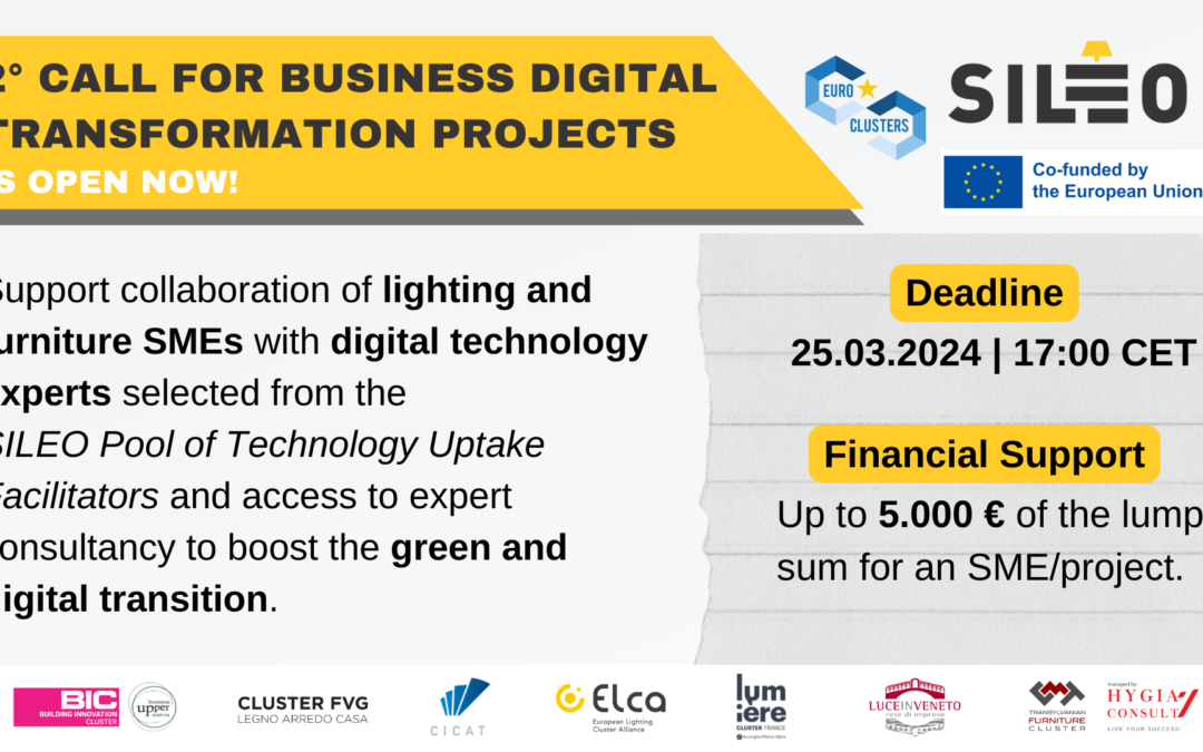 SILEO 2° Open Call for Business Digital Transformation Projects is open now!