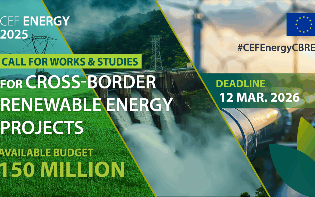 CEF Energy: €150 million for Works & Studies of cross-border renewable energy projects